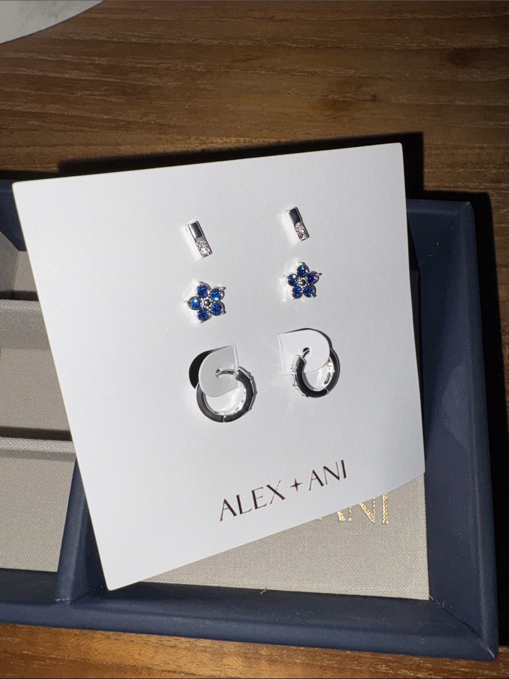 Alex and Ani Crystal Flower Earring Set